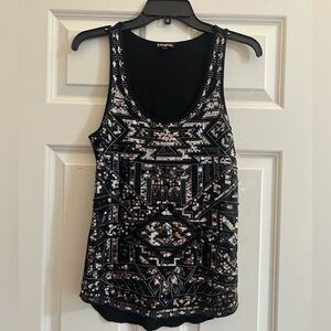 Express Silver Sequins Sleeveless Top